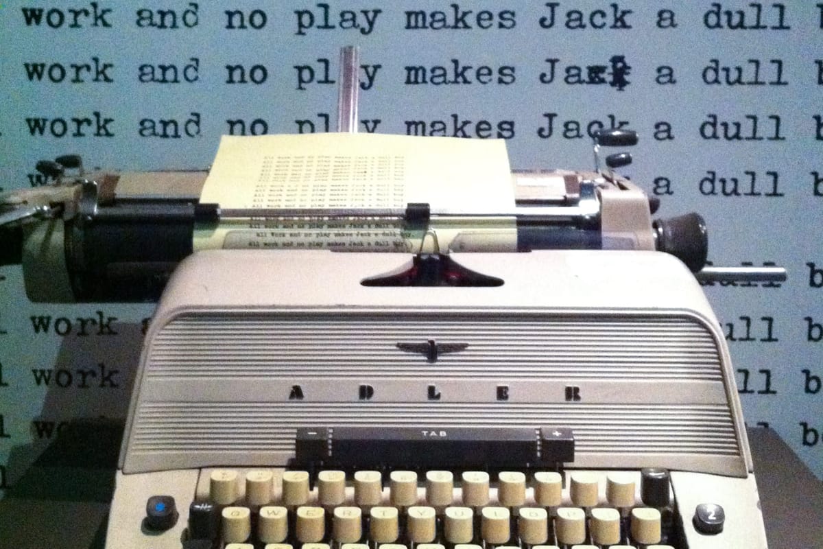 Image of typewriter and text from The Shining (1980)